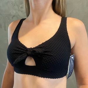 Black textured swim top